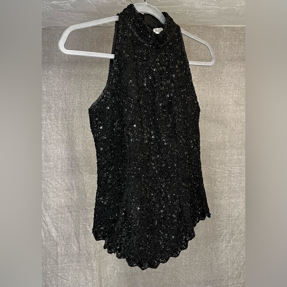 Vintage Laurence Kazar beaded top